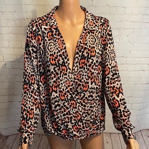 Yoana Baraschi cheetah print button down size medium boho nwot
